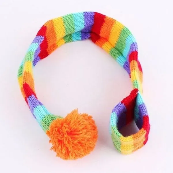 Bob pour chat ensemble hivernal multicolore (couvre-chef + foulard + pattes) – Image 3