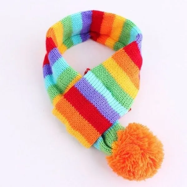Bob pour chat ensemble hivernal multicolore (couvre-chef + foulard + pattes) – Image 4