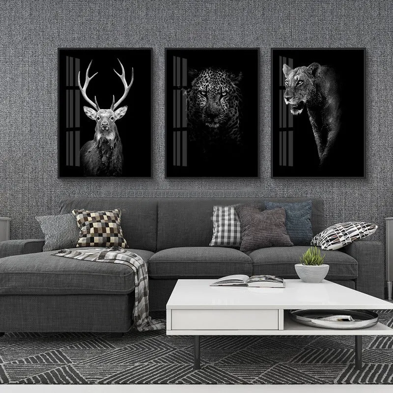 Tableau cerf noir et blanc – Image 5
