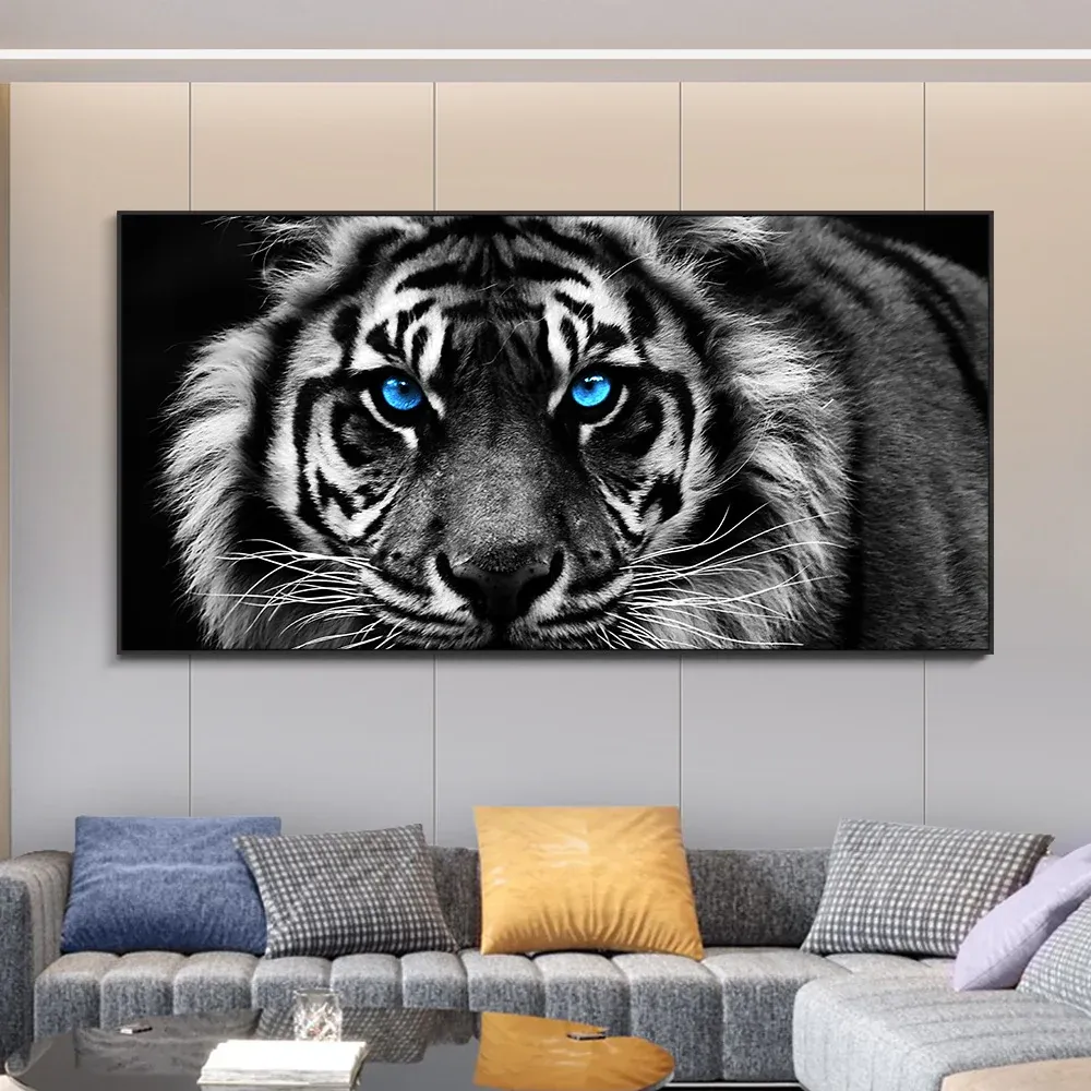 Tableau tigre noir et blanc – Image 3