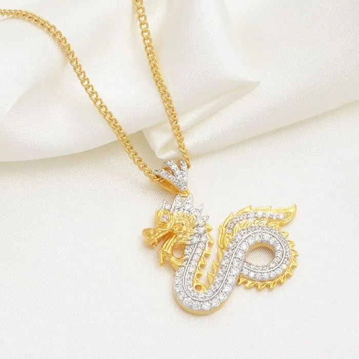 Collier Dragon Strass Doré – Image 2