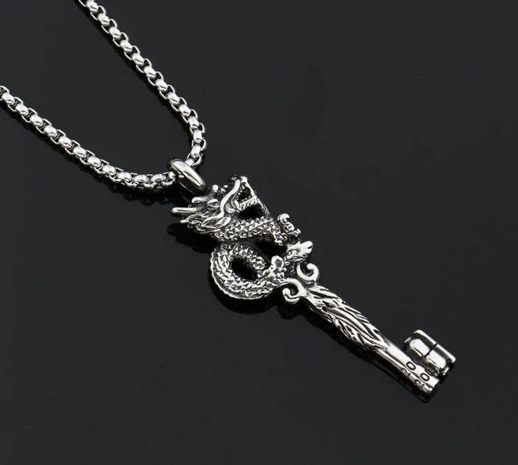 Pendentif Dragon Clé de Félicité (Acier) – Image 2
