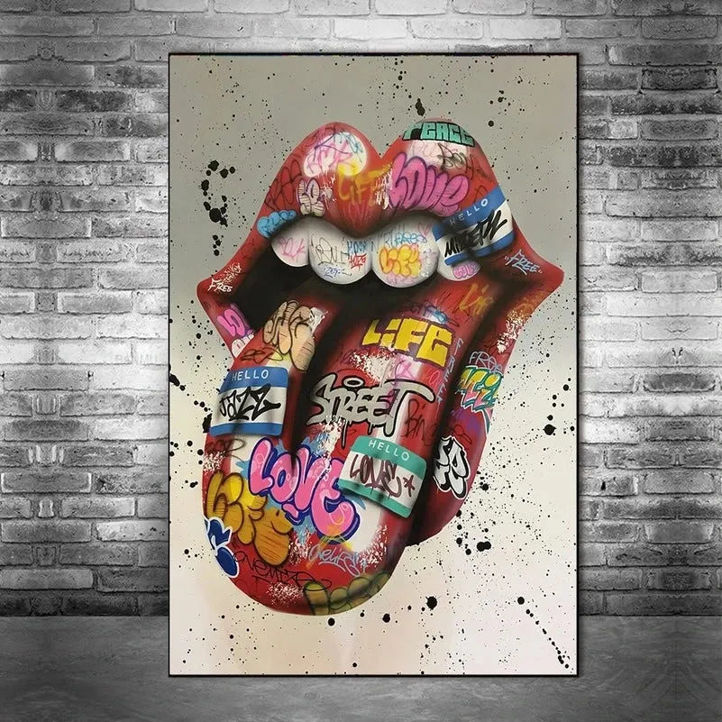 tableau street art bouche – Image 3