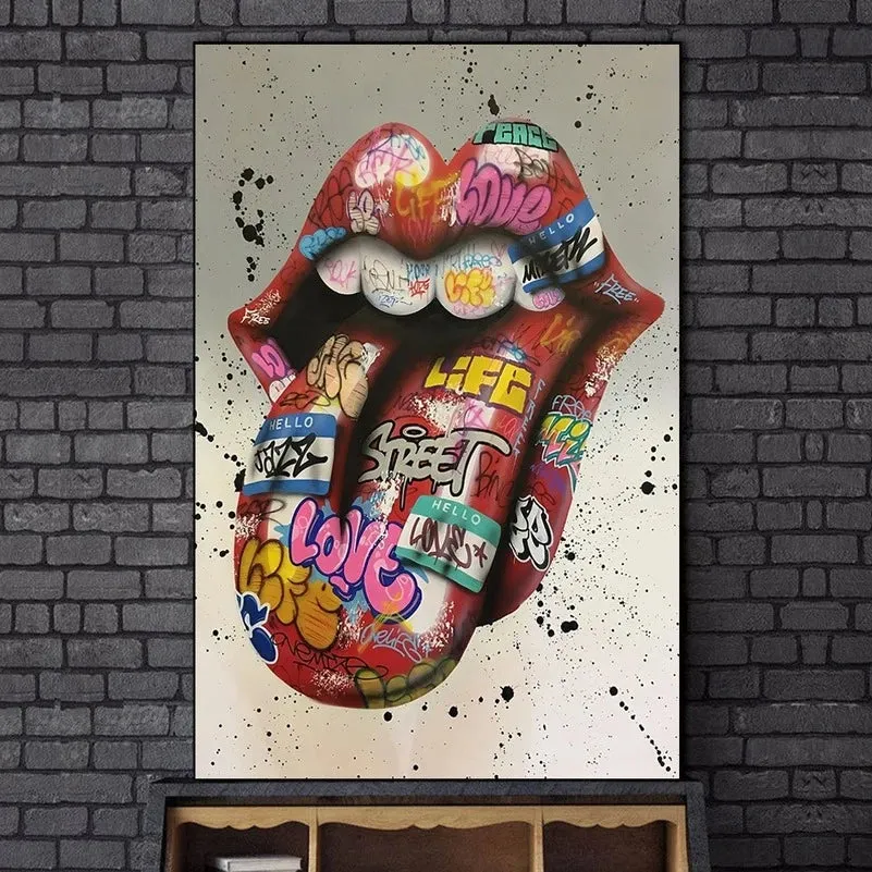 tableau street art bouche – Image 2