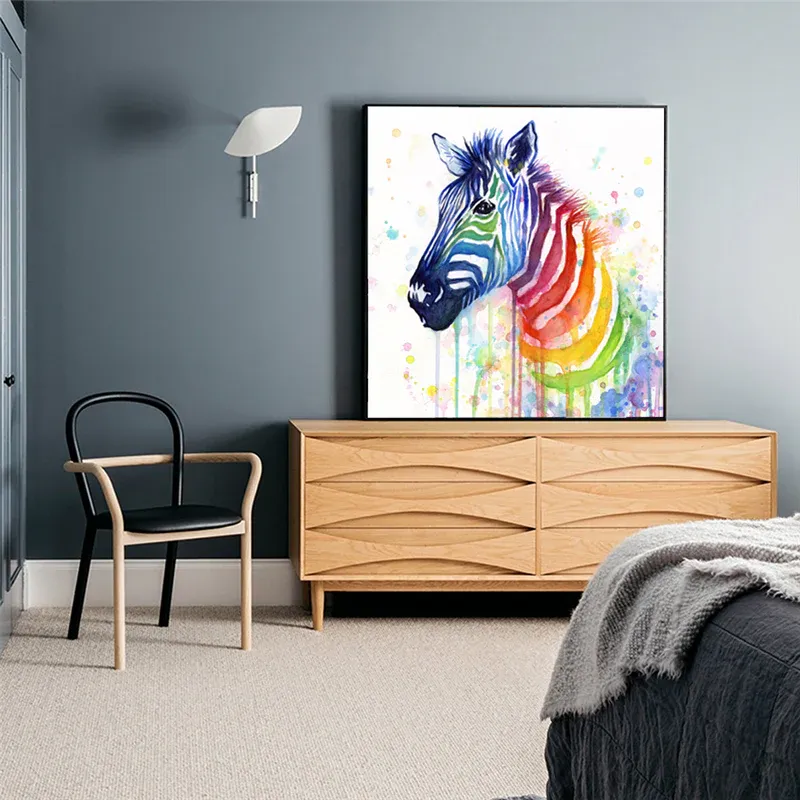 Tableau zèbre coloré – Image 3