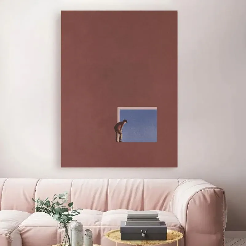 Tableau Minimaliste Surréaliste - Fenêtre sur l'Inconnu – Image 2