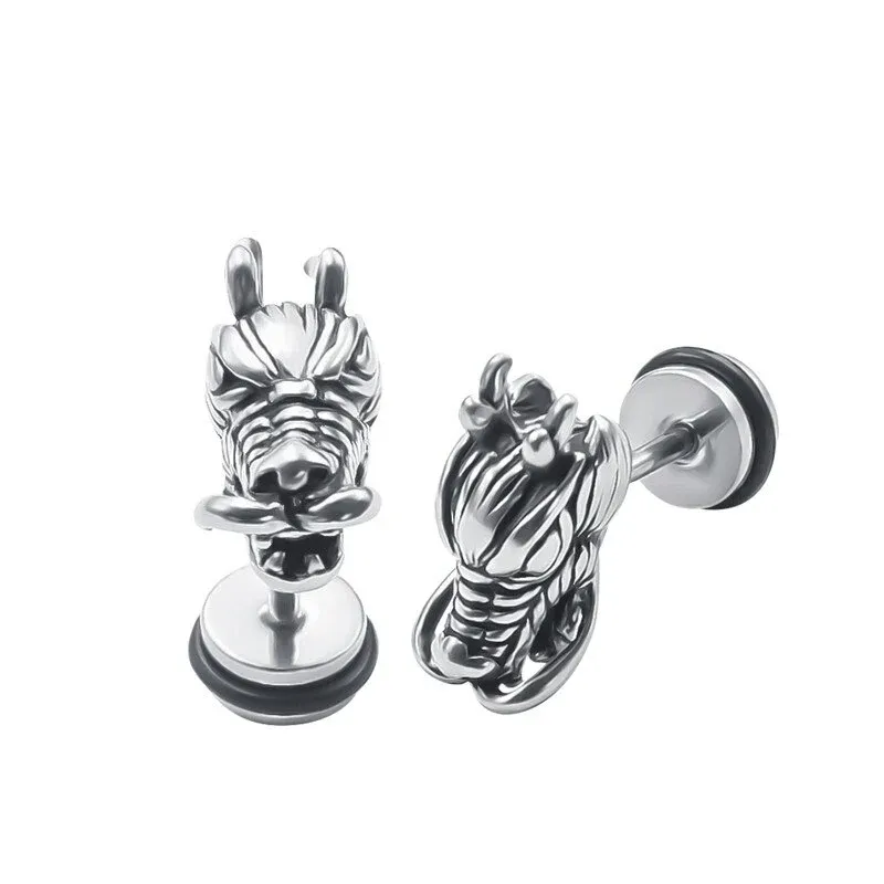 Boucles d'Oreilles Dragon Buffle Culbuteur (Acier) – Image 4