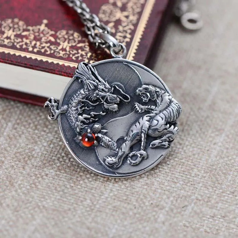 Pendentif Dragon & Tigre (Argent) – Image 4