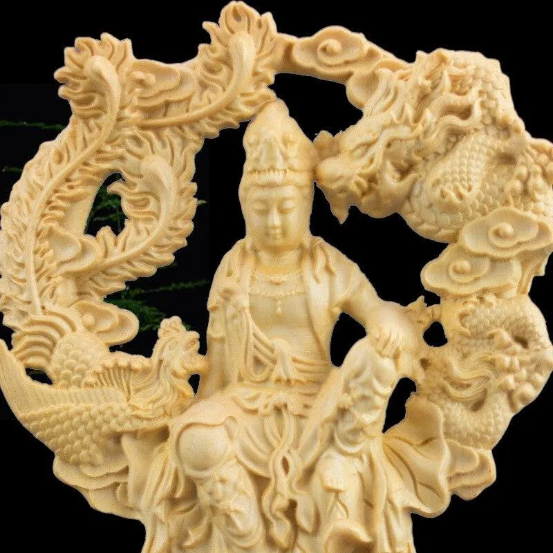 Statue Dragon Bois Massif – Image 3