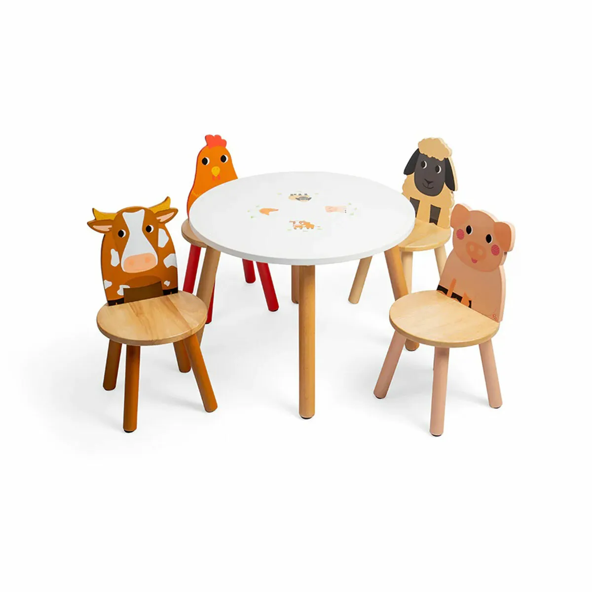 Table animal de la ferme en bois – Image 2