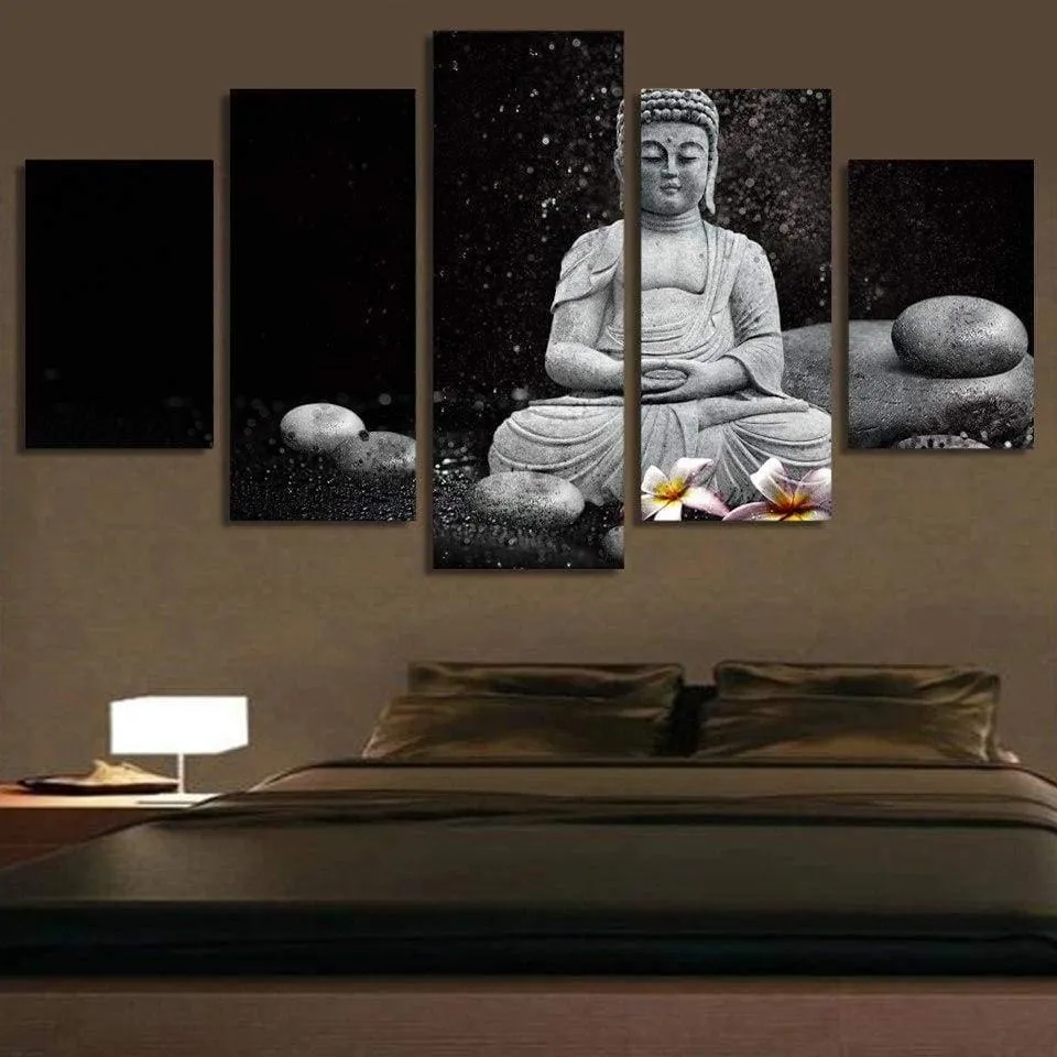 Tableau Bouddha Noir et Blanc – Image 3