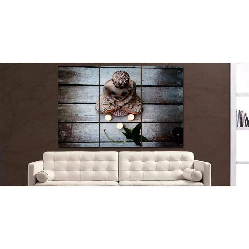 Toile Bouddha effet bois – Image 3