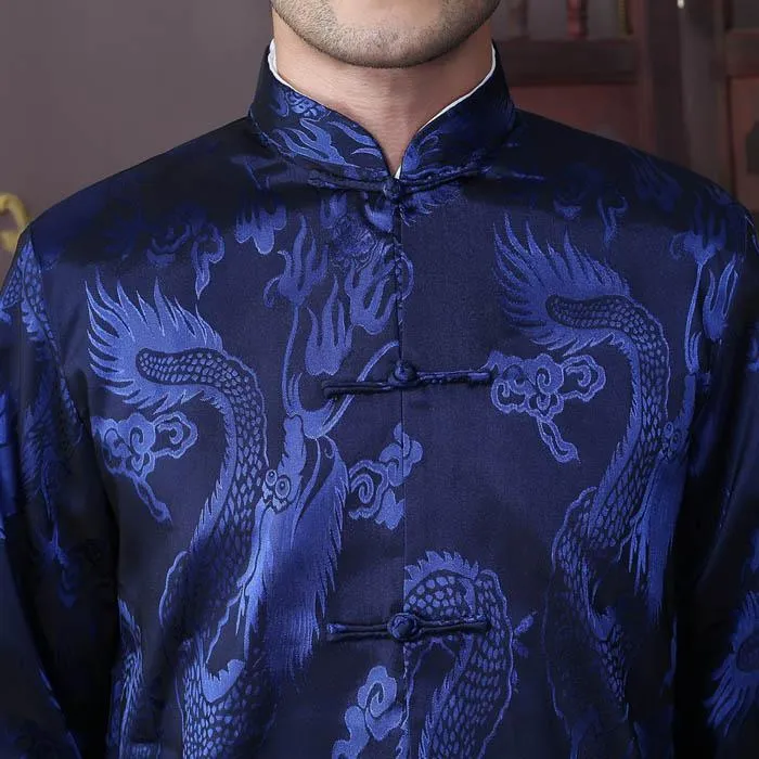Veste Dragon Bleu d'Infini (Soie) – Image 3